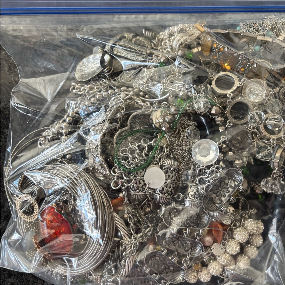 4 lbs Wearable Silver-Toned Jewelry Collection